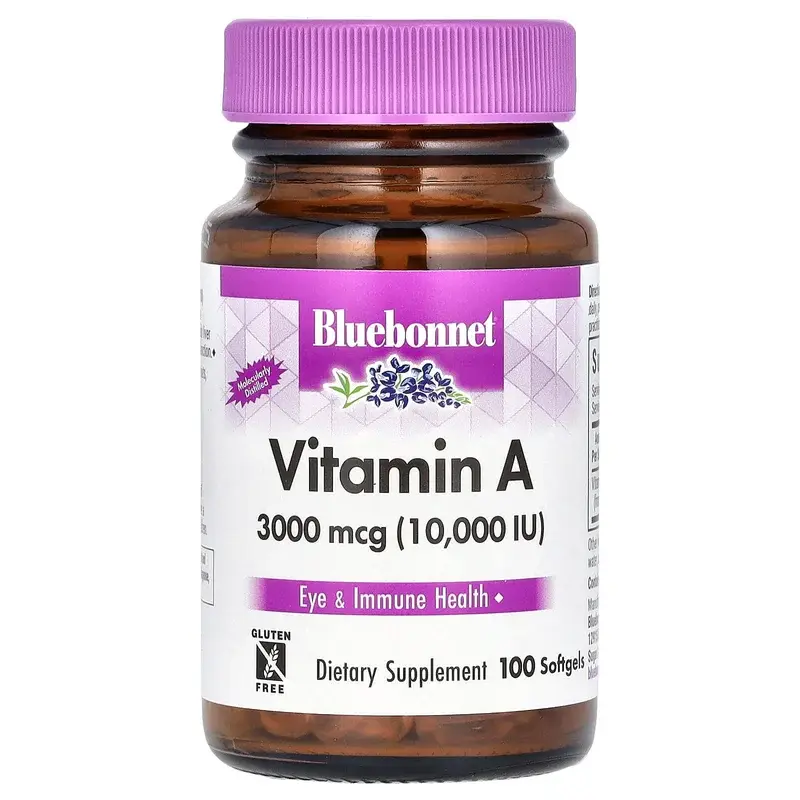 Bluebonnet Nutrition, Vitamin A, 3,000 mcg (10,000 IU), 100 Softgels