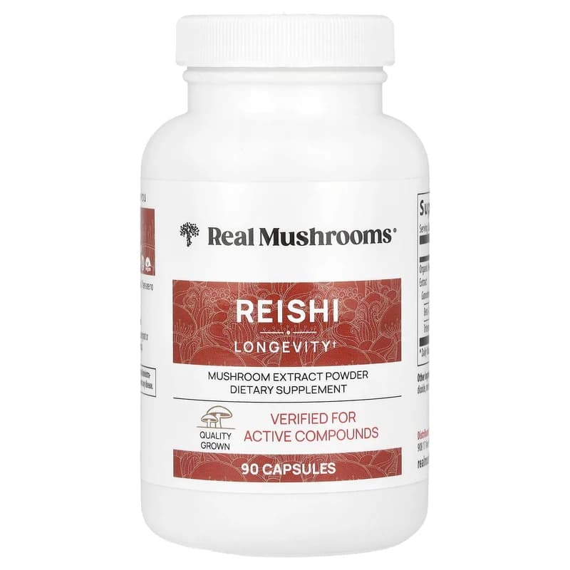 Real Mushrooms, Reishi, Mushroom Extract Powder, 90 Capsules