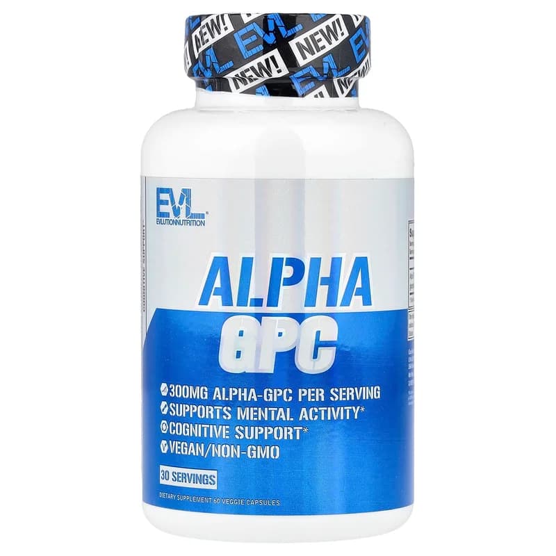 EVLution Nutrition, Alpha GPC, 60 Veggie Capsules (300 mg per Capsule)