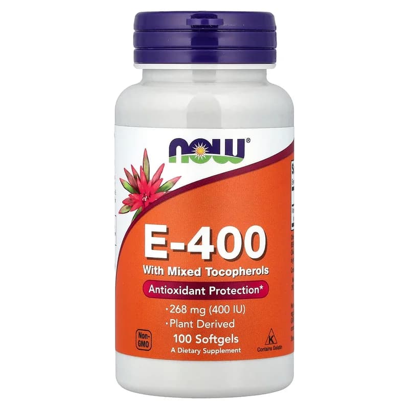 NOW Foods, E-400 with Mixed Tocopherols, 268 mg (400 IU), 100 Softgels
