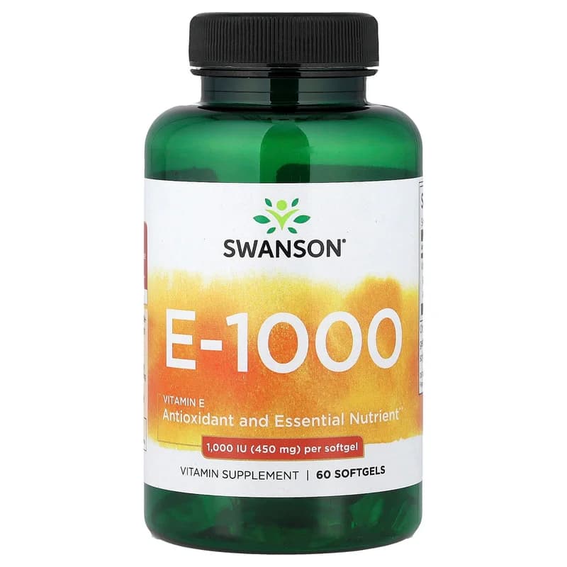 Swanson, Vitamin E-1000, 450 mg (1,000 IU), 60 Softgels