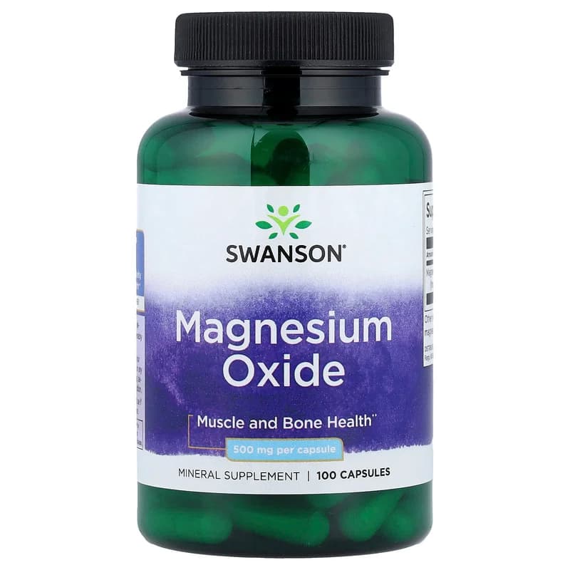 Swanson, Magnesium Oxide, 500 mg , 100 Capsules