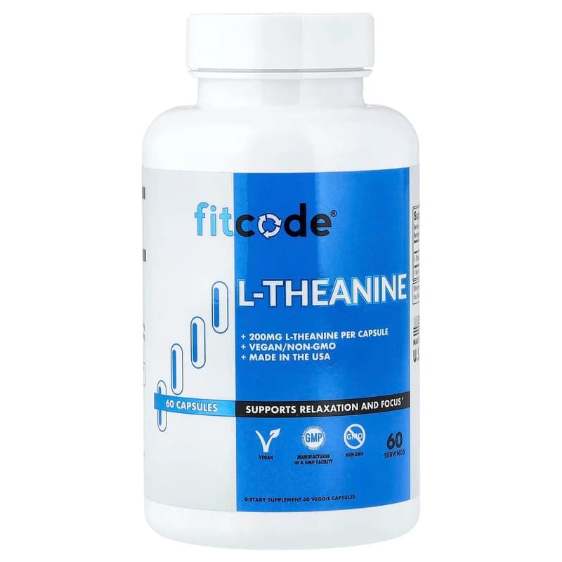 fitcode, L-Theanine, 200 mg, 60 Veggie Capsules