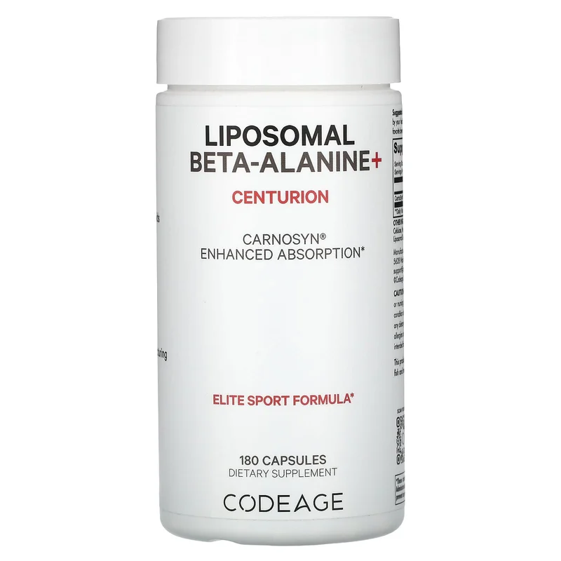 Codeage, Liposomal Beta-Alanine+, Centurion, CarnoSyn, Enhanced Absorption, 180 Capsules (533 mg per Capsule)