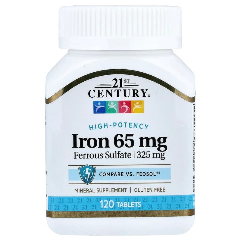 21st Century, Iron, 65 mg, 120 Tablets