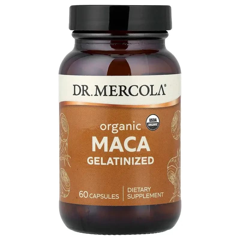 Dr. Mercola, Organic Maca, Gelatinized, 60 Capsules (500 mg per Capsule)