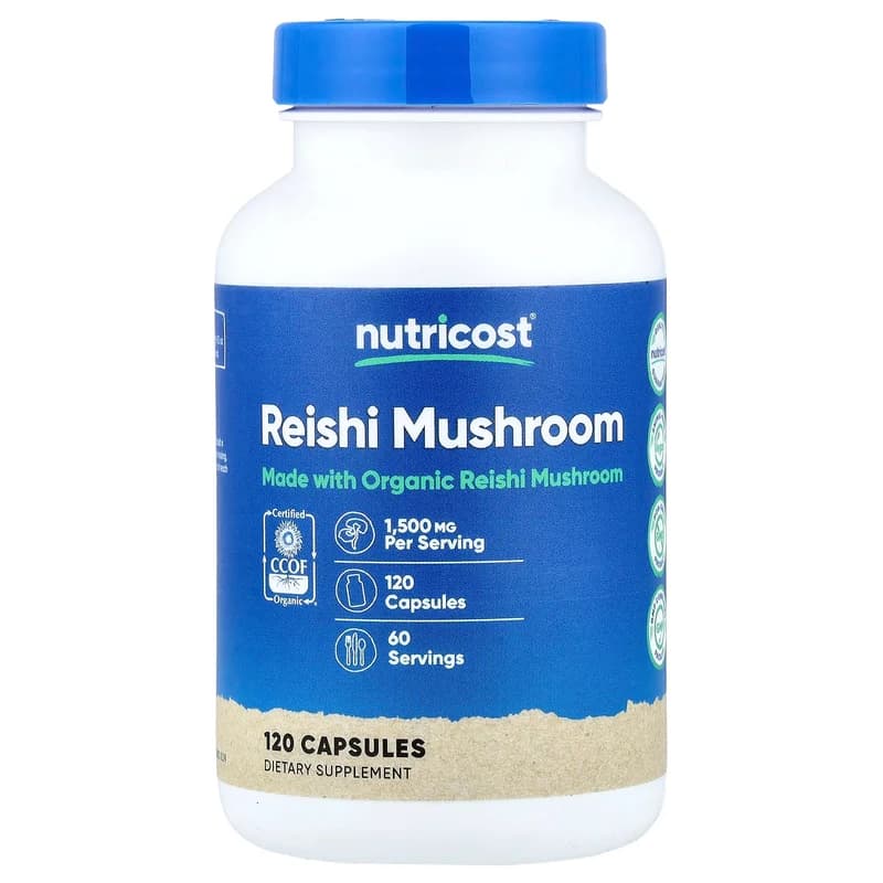 Nutricost, Reishi Mushroom, 120 Capsules (750 mg per Capsule)