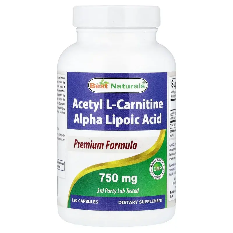 Best Naturals, Acetyl L-Carnitine Alpha Lipoic Acid, 120 Capsules