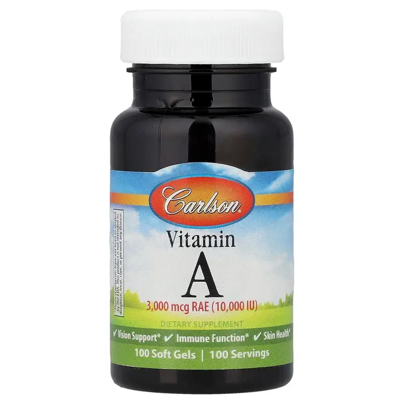 Carlson, Vitamin A, 3,000 mcg RAE (10,000 IU), 100 Soft Gels