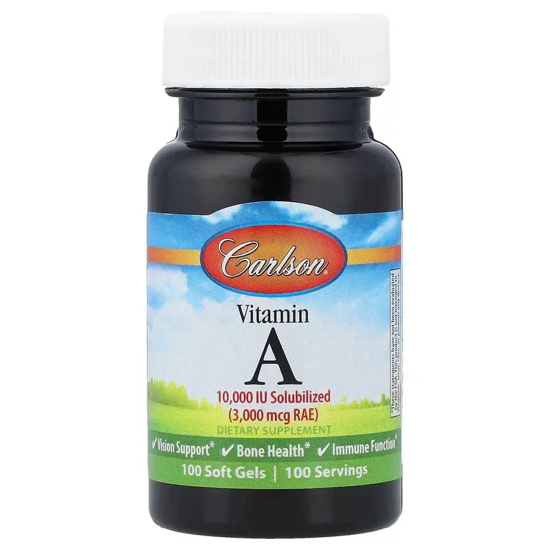 Carlson, Vitamin A, 3,000 mcg RAE (10,000 IU), 100 Soft Gels