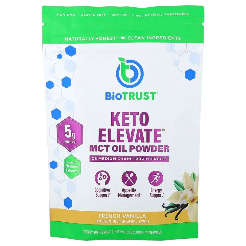 BioTRUST, Keto Elevate™, MCT Oil Powder, French Vanilla, 6.3 oz (181 g)