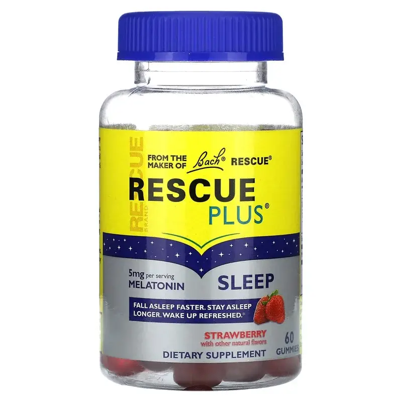Bach, Rescue Plus®, Sleep Gummies, Strawberry, 60 Gummies (2.5 mg per Gummy)