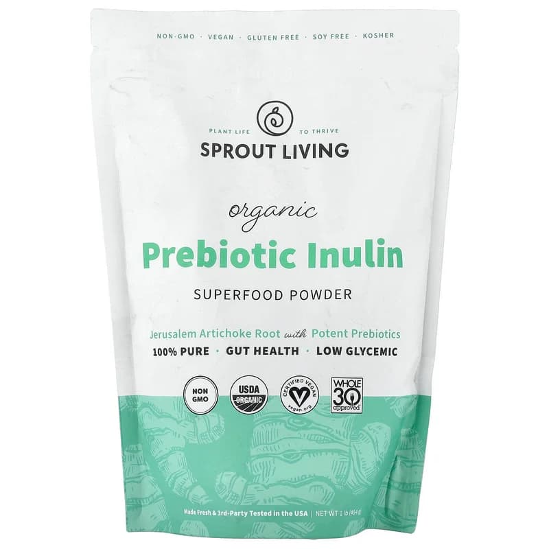 Sprout Living, Organic Prebiotic Inulin, Superfood Powder, 1 lb (454 g)