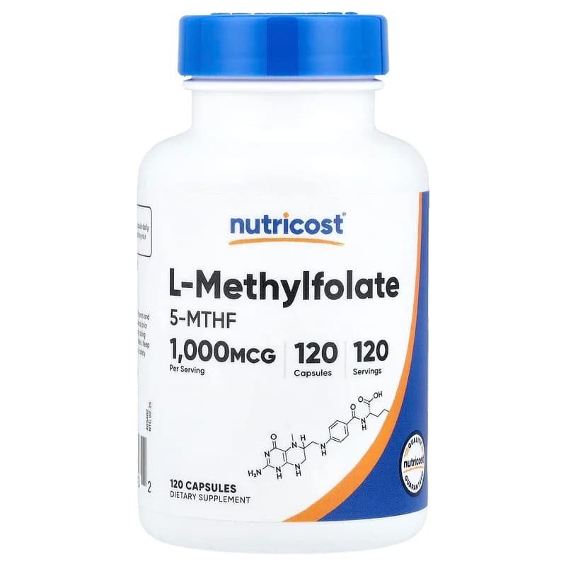 Nutricost, L-Methylfolate, 1,000 mcg, 120 Capsules