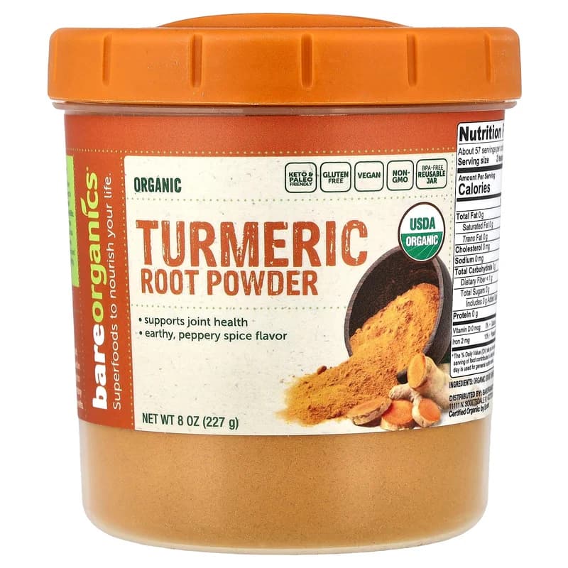 BareOrganics, Organic Turmeric Root Powder, 8 oz (227 g)