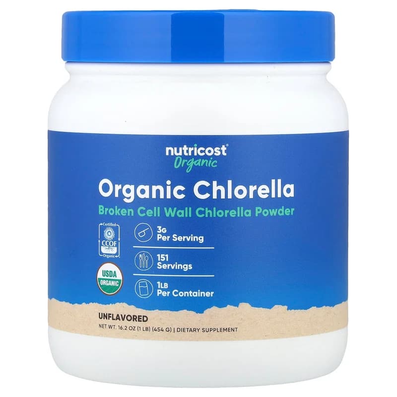 Nutricost, Organic Chlorella Powder, Unflavored , 16.2 oz (454 g)