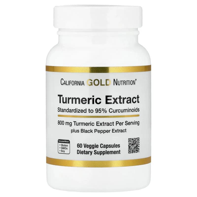 California Gold Nutrition, Turmeric Extract with 95% Curcuminoids, and BioPerine® Black Pepper Extract, 60 Veggie Capsules