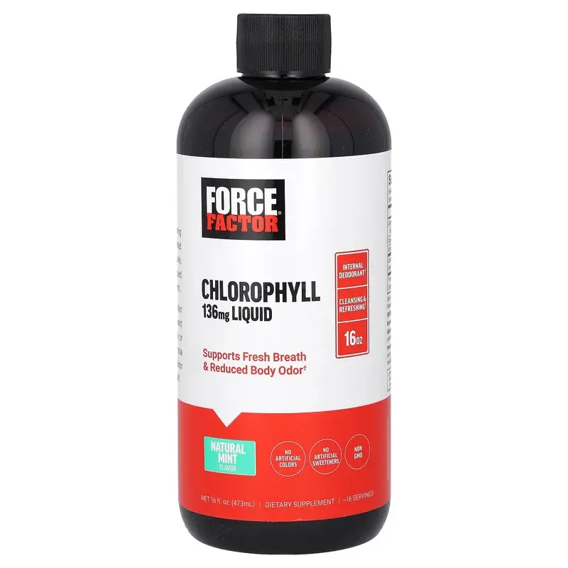 Force Factor, Chlorophyll Liquid, Natural Mint, 16 fl oz (473 ml) (136 mg per 2 Tbsp)