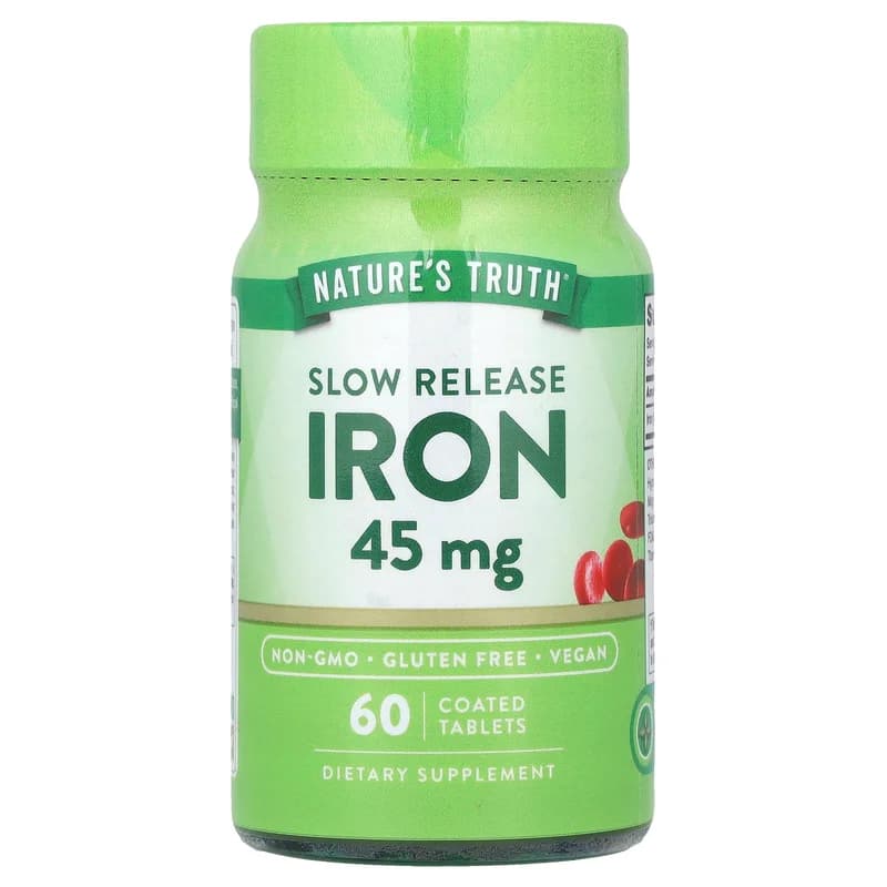 Nature's Truth, Slow Release Iron, 45 mg, 60 Coated Tablets