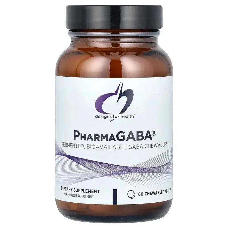 Designs For Health, PharmaGABA®, 60 Chewable Tablets (100 mg per Tablet)