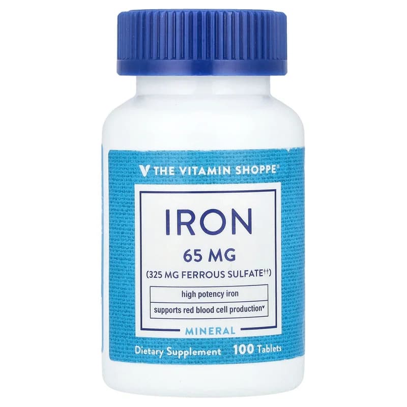 The Vitamin Shoppe, Iron, 65 mg, 100 Tablets