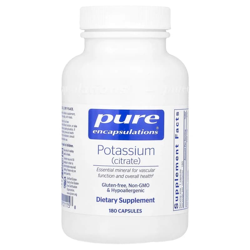 Pure Encapsulations, Potassium (Citrate), 200 mg, 180 Capsules