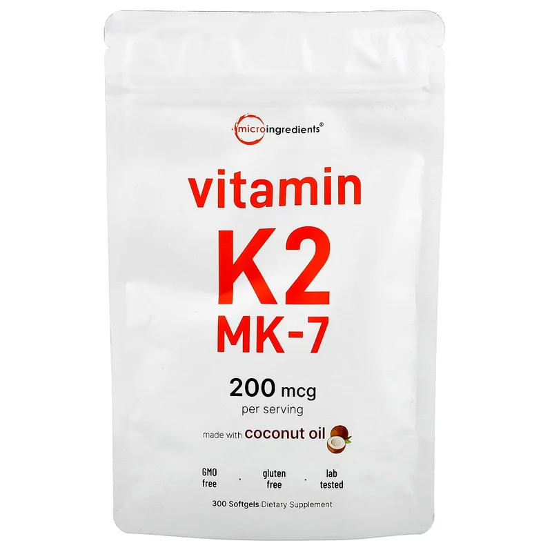 Micro Ingredients, Vitamin K2, MK-7, 200 mcg, 300 Softgels