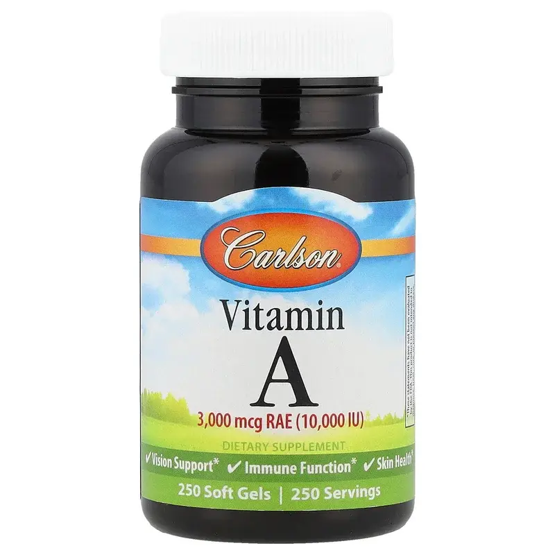 Carlson, Vitamin A, 3,000 mcg RAE (10,000 IU), 250 Soft Gels