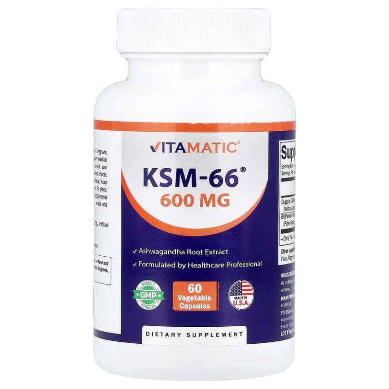 Vitamatic, KSM-66®, 60 Vegetable Capsules