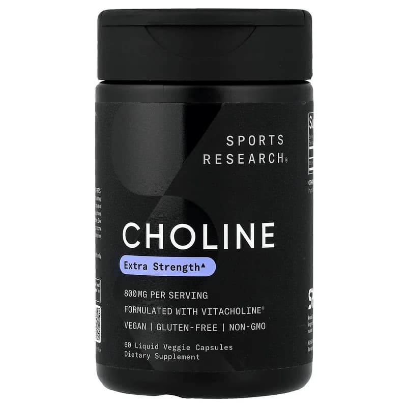Sports Research, Choline, 60 Liquid Veggie Capsules (400 mg per Capsule)