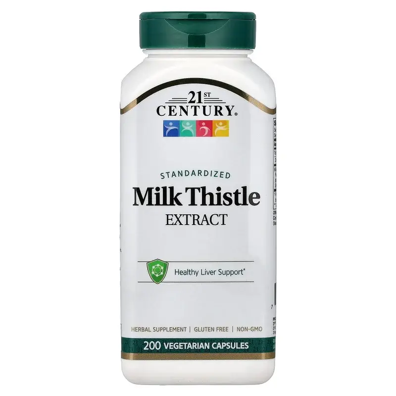 21st Century, Milk Thistle Extract, Standardized , 200 Vegetarian Capsules (87.5 mg per Capsule)