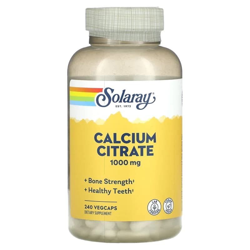 Solaray, Calcium Citrate, 240 VegCaps (250 mg per Capsule)