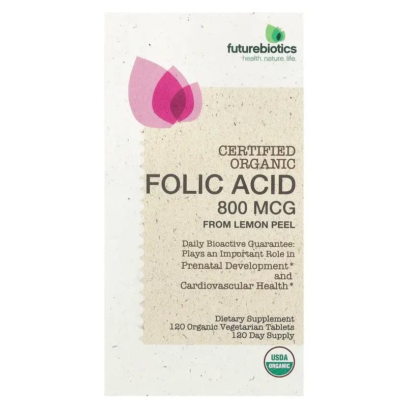 Futurebiotics, Folic Acid From Lemon Peel, 800 mcg, 120 Organic Vegetarian Tablets
