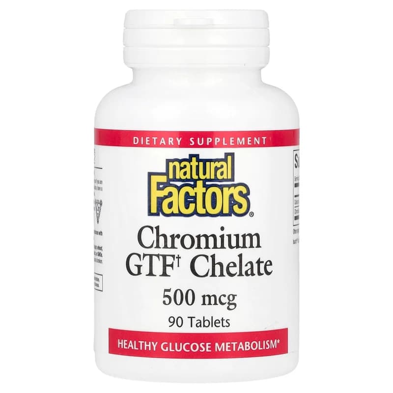 Natural Factors, Chromium GTF Chelate, 500 mcg, 90 Tablets