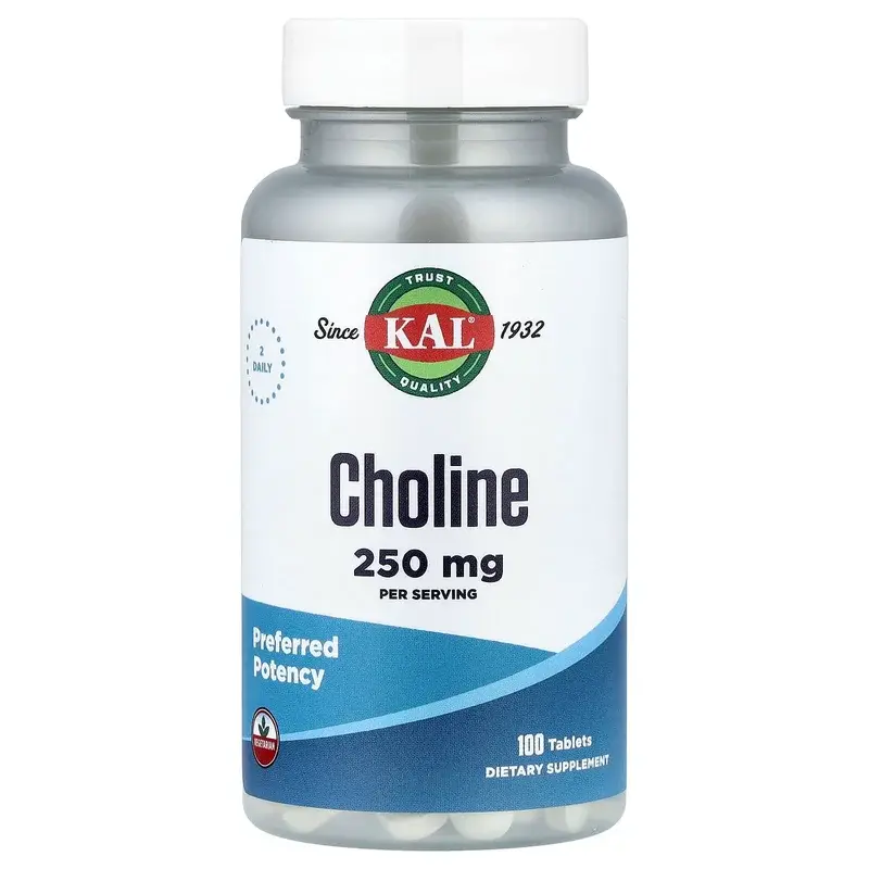 KAL, Choline, 100 Tablets (125 mg per Tablet)