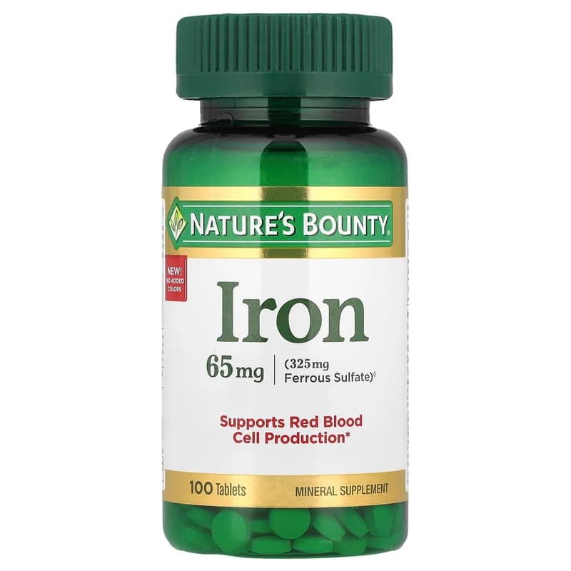 Nature's Bounty, Iron, 65 mg, 100 Tablets