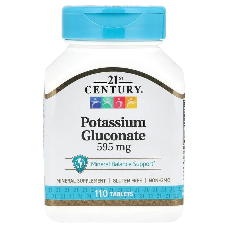 21st Century, Potassium Gluconate, 595 mg, 110 Tablets