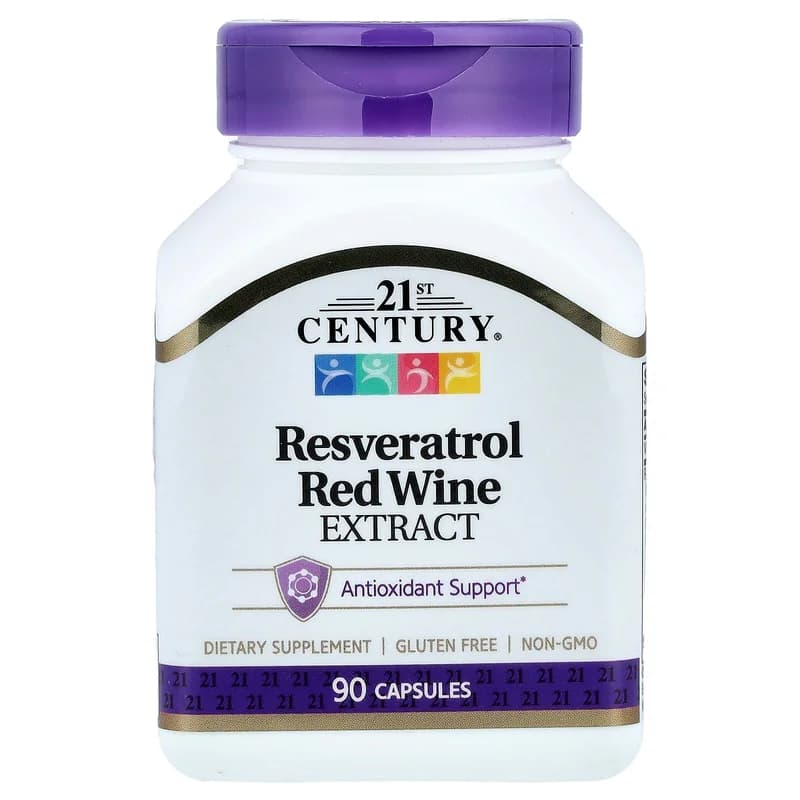 21st Century, Resveratrol Red Wine Extract, 90 Capsules