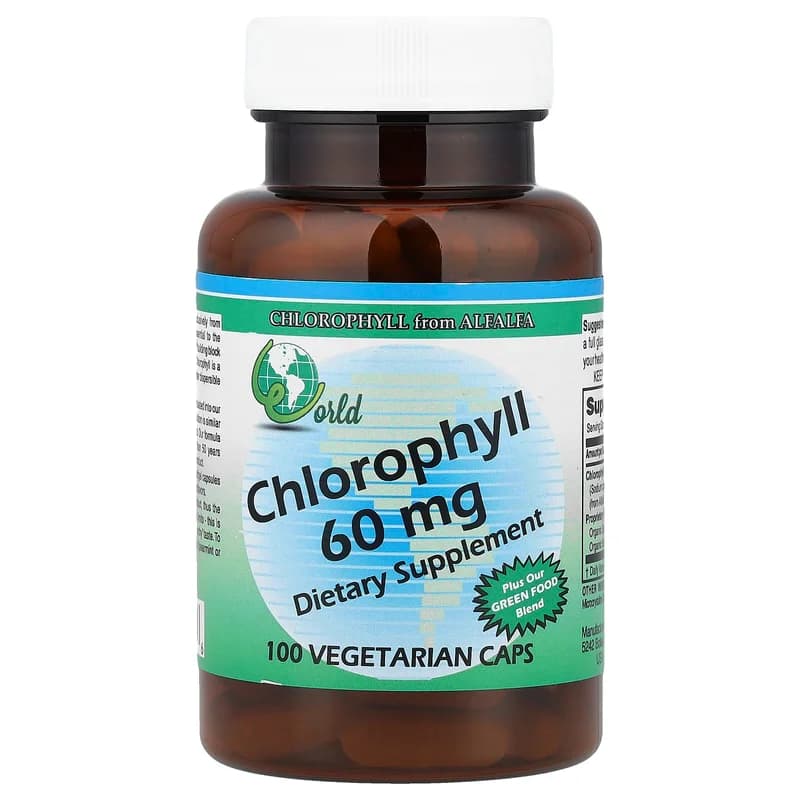 World Organic, Chlorophyll, 60 mg, 100 Vegetarian Caps