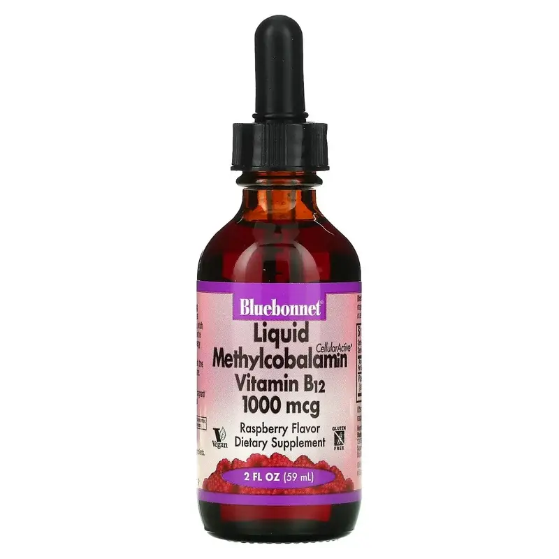Bluebonnet Nutrition, Liquid CelluarActive Methylcobalamin Vitamin B12, Raspberry, 1,000 mcg, 2 fl oz (59 ml)