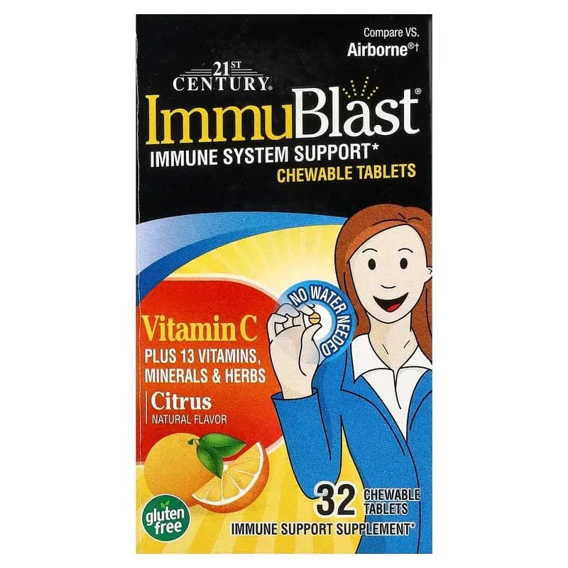 21st Century, ImmuBlast, Vitamin C, Citrus, 32 Chewable Tablets