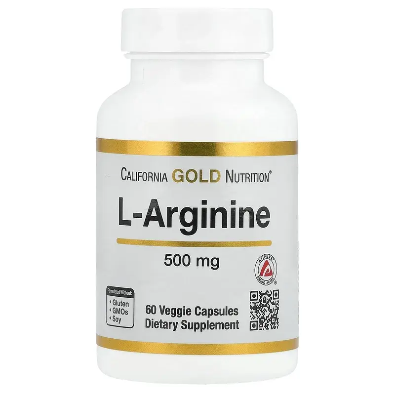 California Gold Nutrition, L-Arginine, 500 mg , 60 Veggie Capsules