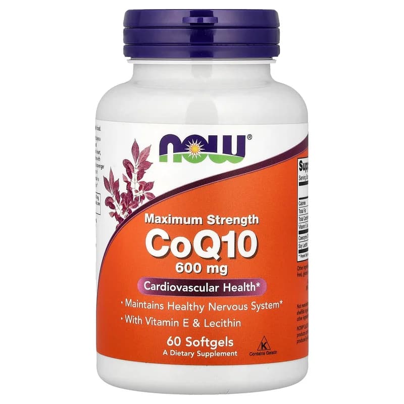 NOW Foods, CoQ10 With Vitamin E & Lecithin, 60 Softgels