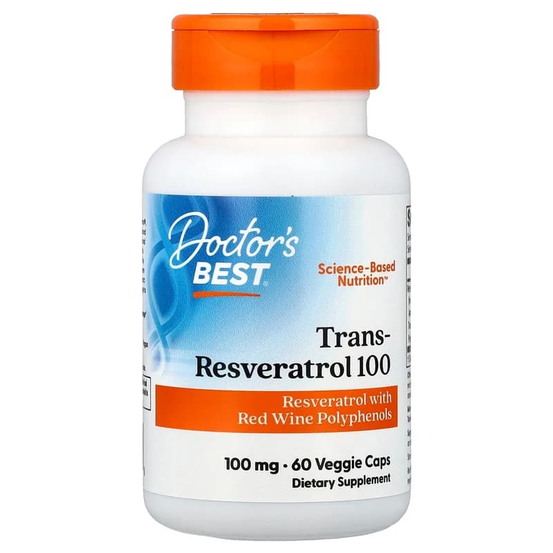 Doctor's Best, Trans-Resveratrol 100, 60 Veggie Caps