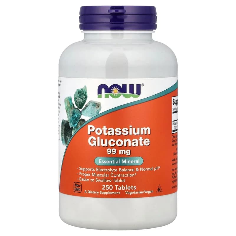 NOW Foods, Potassium Gluconate, 99 mg, 250 Tablets