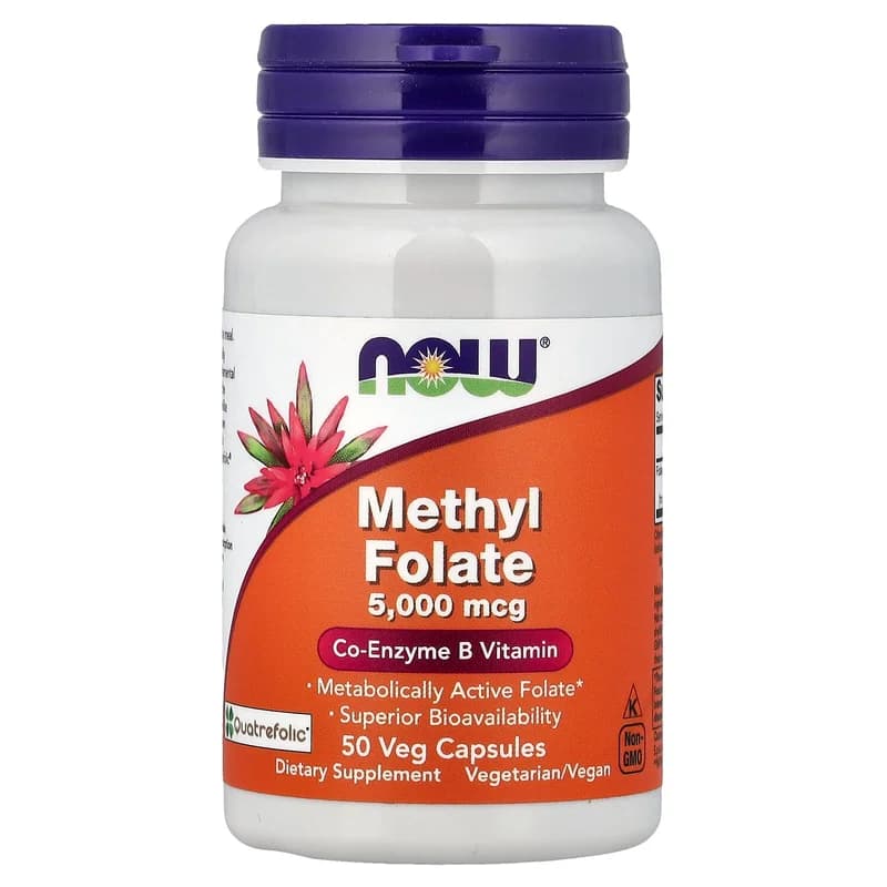 NOW Foods, Methyl Folate, 5,000 mcg, 50 Veg Capsules