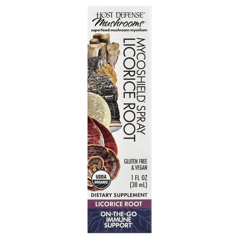 Host Defense, Mushrooms™, MycoShield Spray®, Licorice Root, 1 fl oz (30 ml)