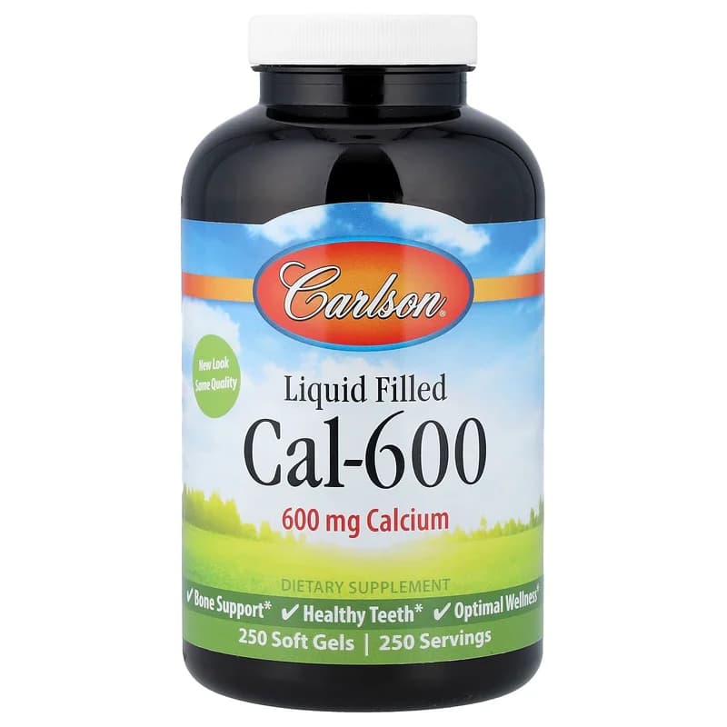 Carlson, Liquid Filled Cal-600, 600 mg, 250 Soft Gels